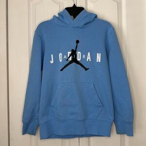 Air Jordan Boys Sky Blue Hoodie jump man logo pull over medium 10 12 years